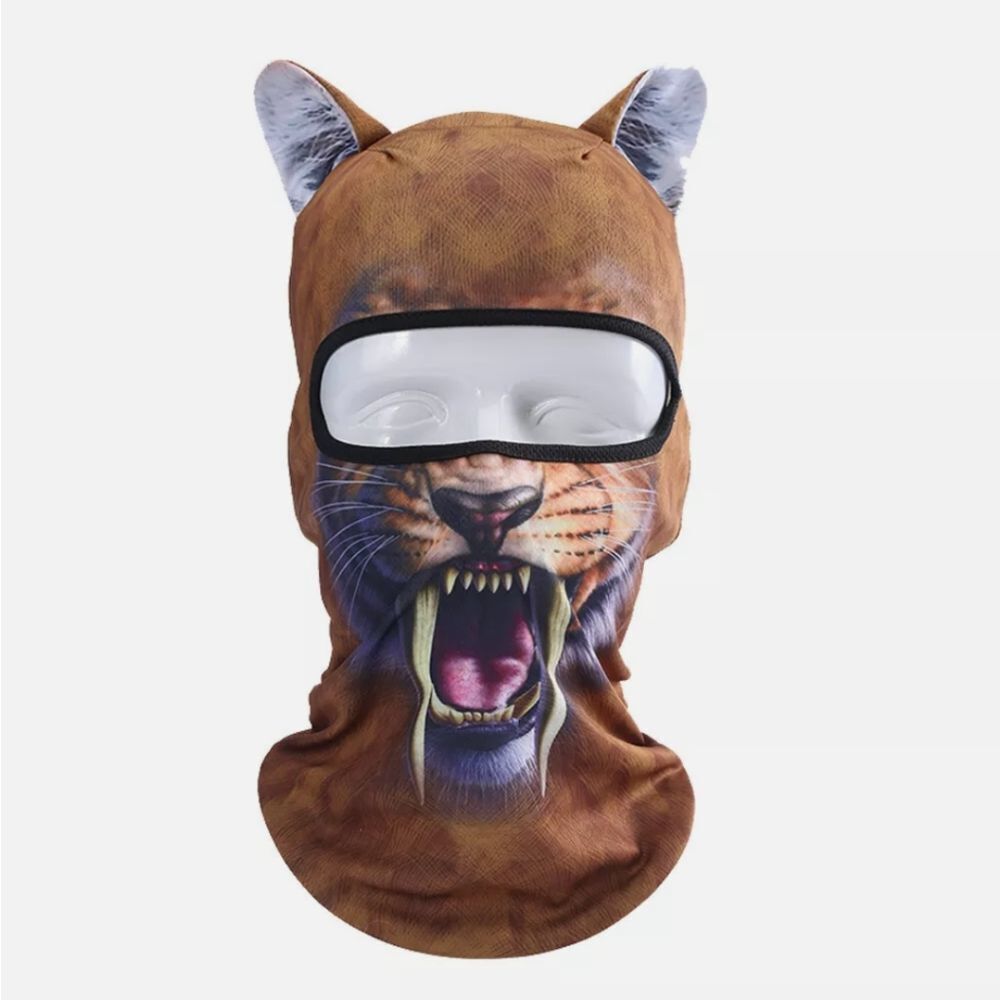 Breathable 3D Animal Printing Balaclava Cycling Hat Dog Cat Ears Full Face Mask